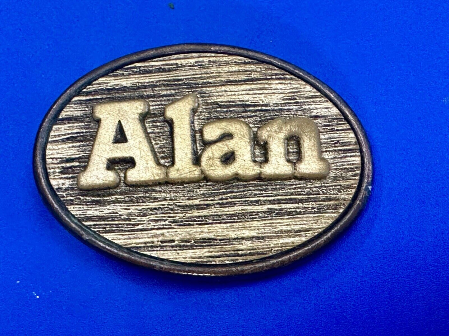 ALAN Custom Name Vintage Western Oval belt buckle by Oden