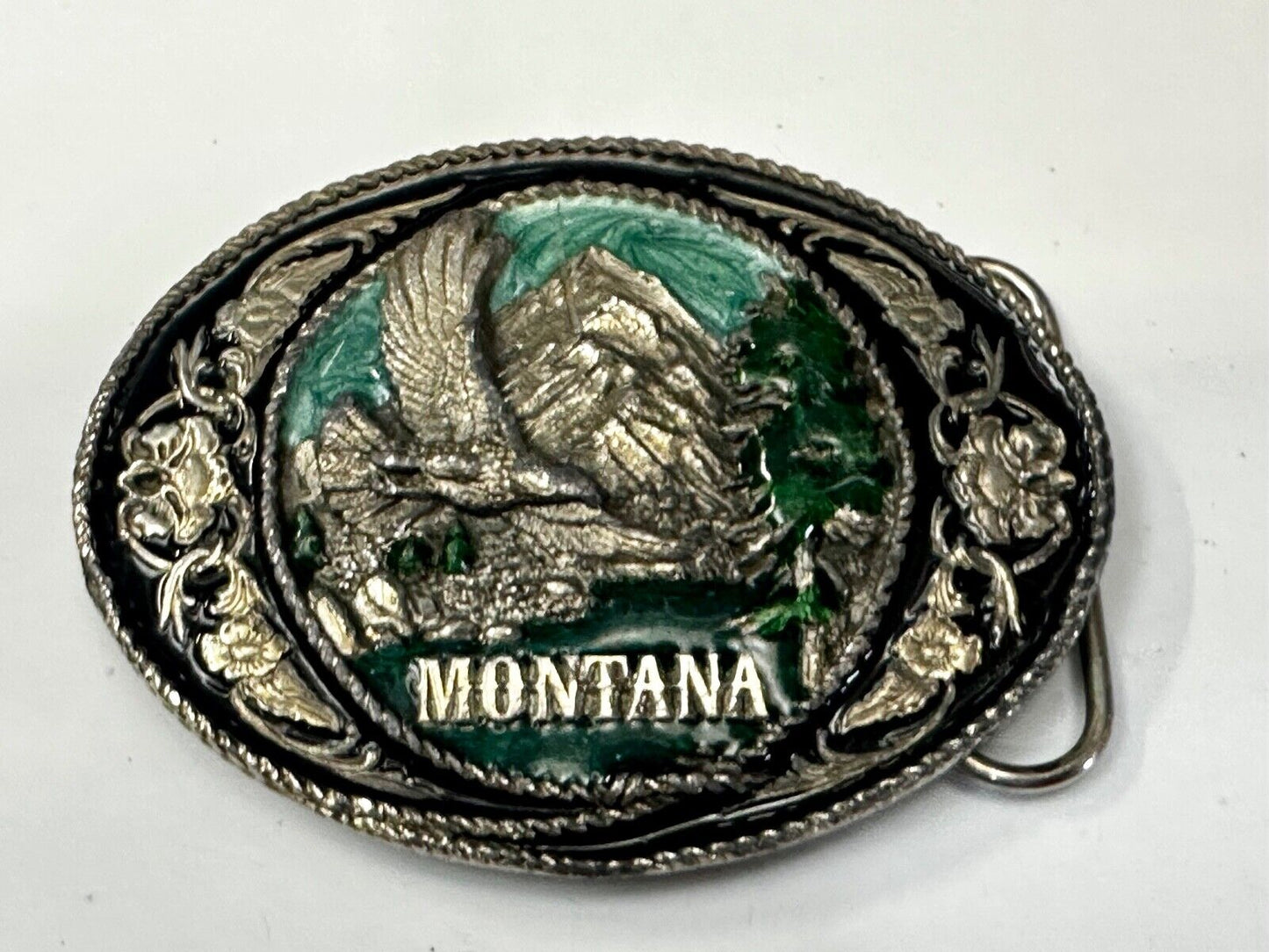 The Great State of Montana Vintage W-5 Siskiyou Eagle Mountain Belt Buckle