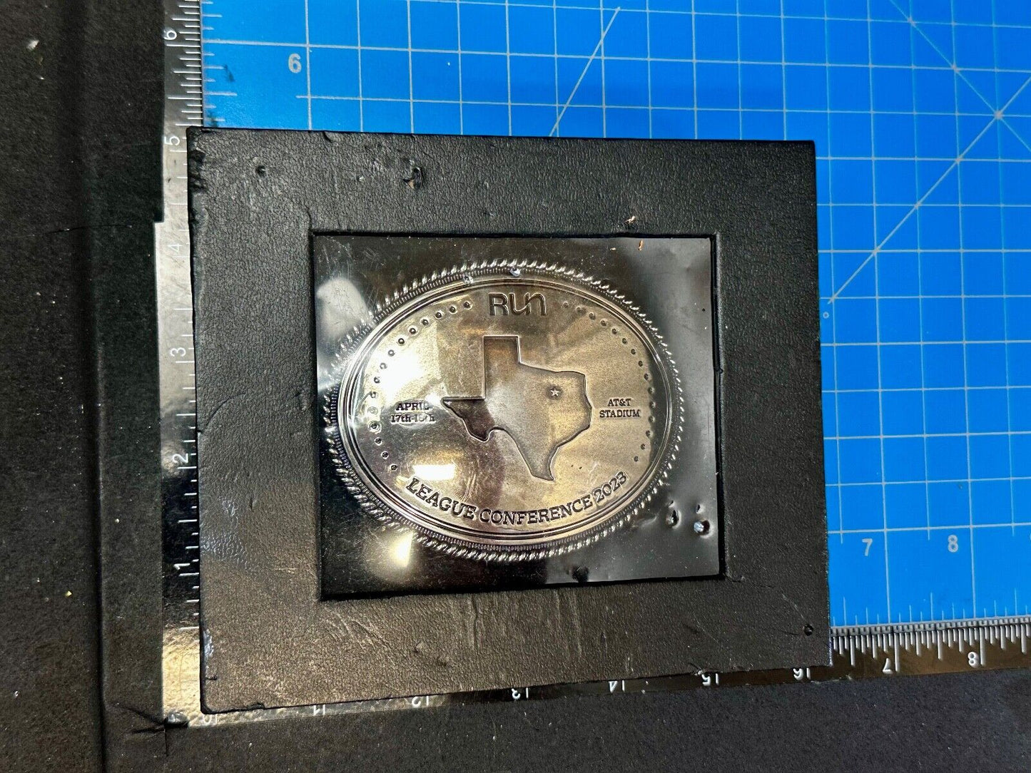 Texas RUN April 17th - 18th. AT&T Stadium League Conference 2023 Belt Buckle