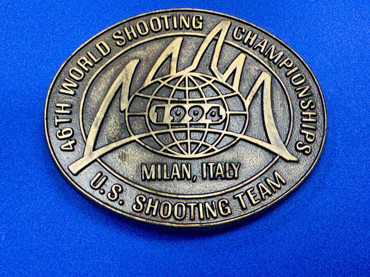46th Wold Shooting Championships Milan Italy USA shooting team belt buckle