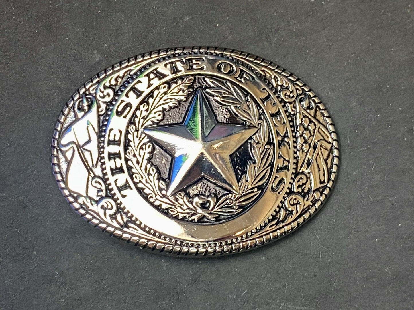 The Great State Of Tx Pride Patriotic Texas Star Flag Ornate Western Belt Buckle