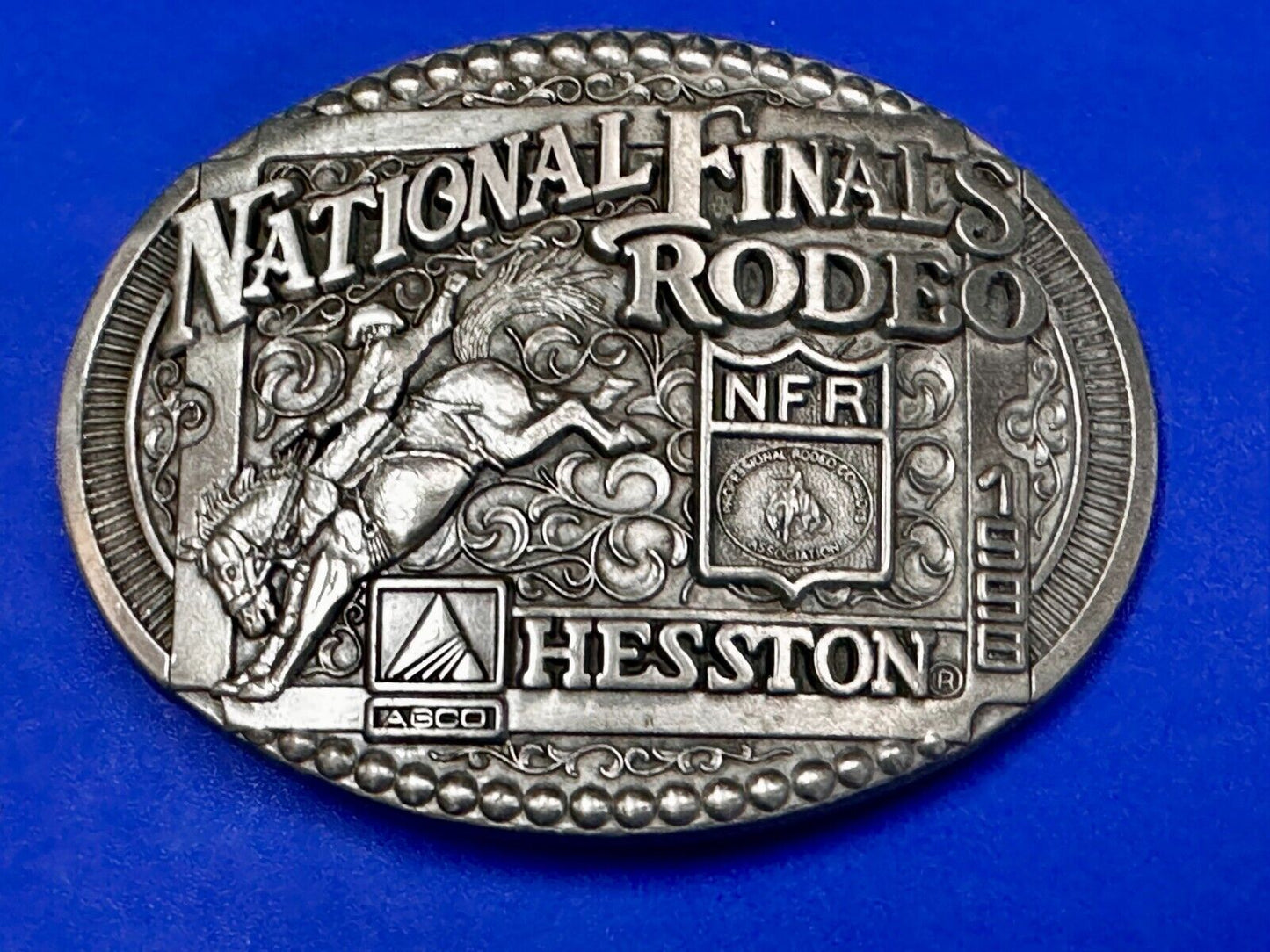1998 ADM Hesston NFR National Finals Rodeo Cowboys Western Belt Buckle