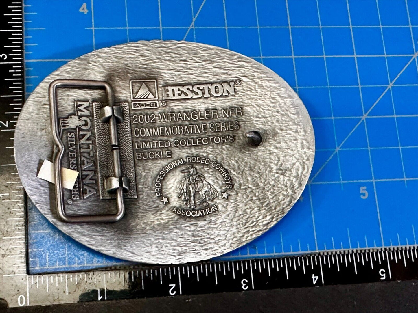 2002 Wrangler Hesston NFR National Finals Rodeo Montana Silversmiths Belt Buckle
