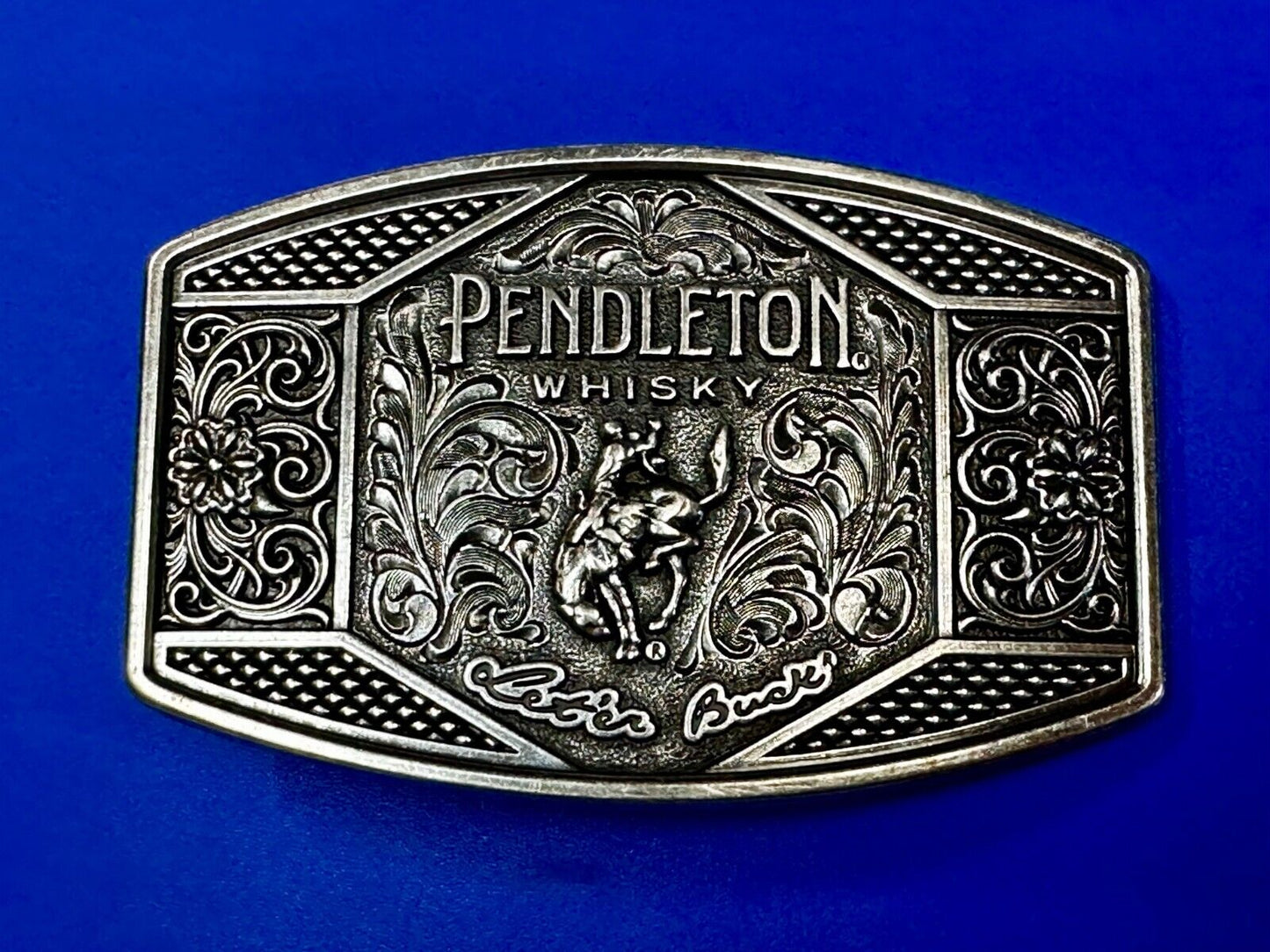 2022 Pendleton Whiskey Let'er Buck Rodeo Cowboy Montana Silversmiths Belt Buckle
