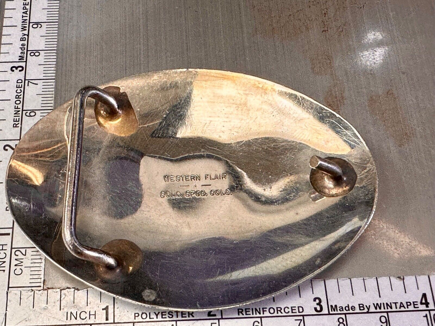 Beautiful Western Flair 3.5" wide engraved oval belt buckle