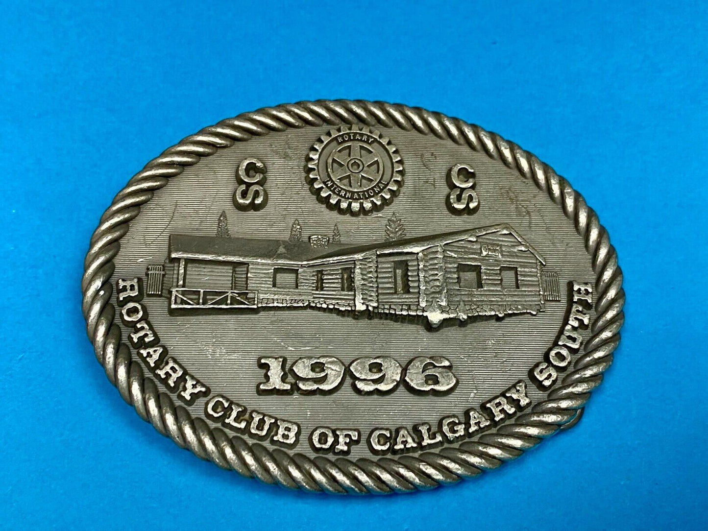 1996 Rotary Club Of Calgary South Vintage 1996 Belt Buckle
