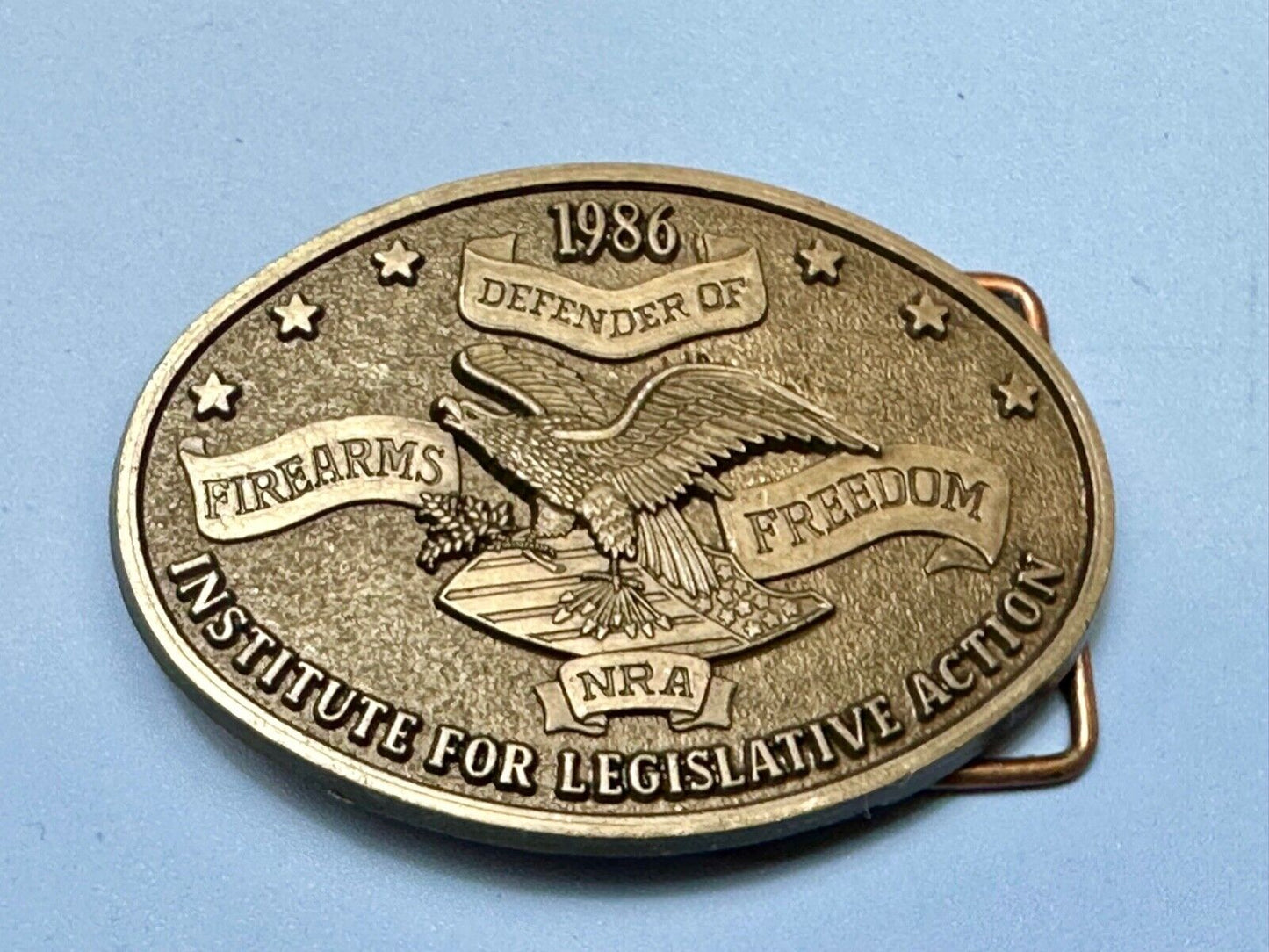 1986 NRA Institute for Legislative Action 2nd amendment Firearms belt buckle