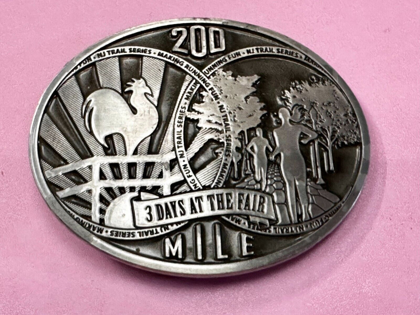200 Mile at the Fair Fun Run New Jersey NJ Commemorative Dynabuckle Belt Buckle