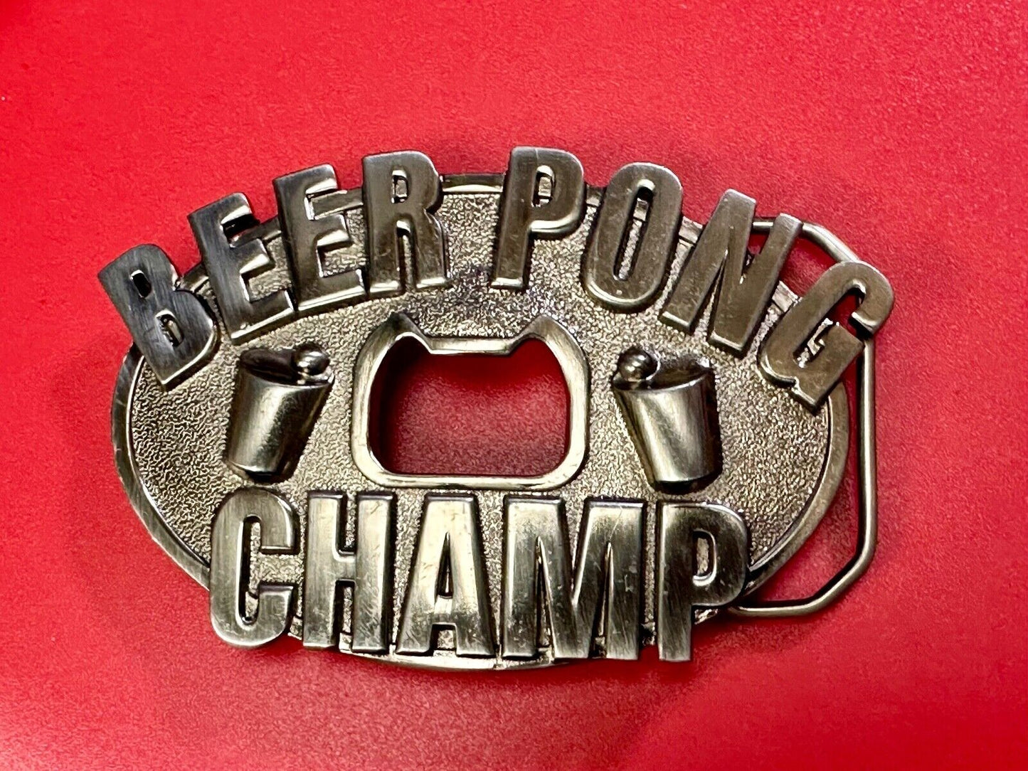 Beer Pong Champ Bottle Opener, Belt Buckle Award funny Novelty by Kalan