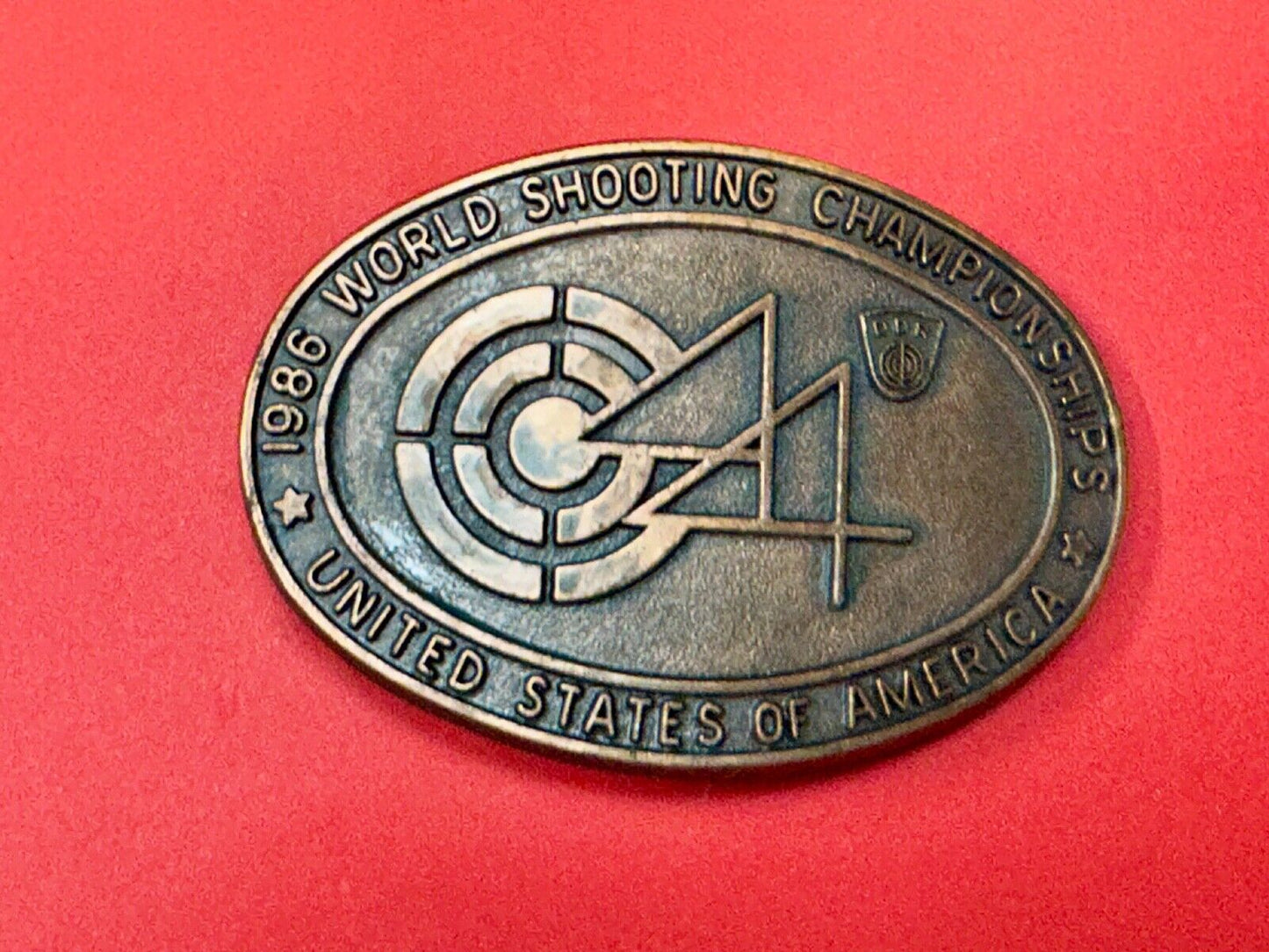Vintage 1996 44 Wold Shooting Championships United States of America belt buckle