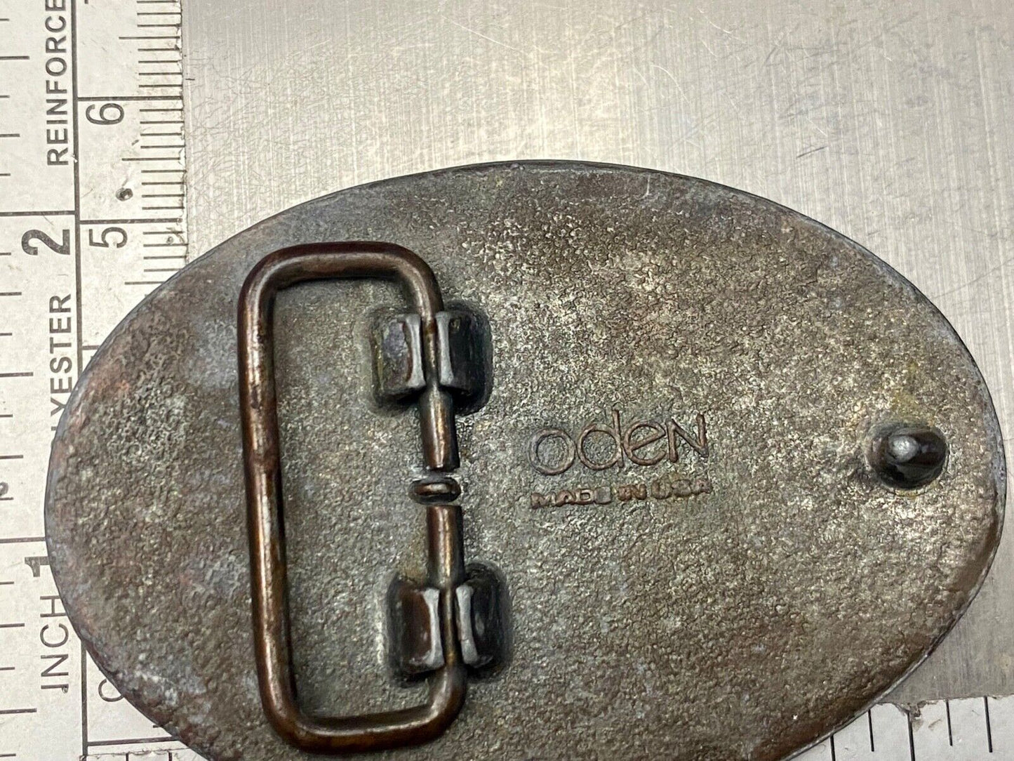 BEN - custom name 1970's Wood Grain theme belt buckle by Oden