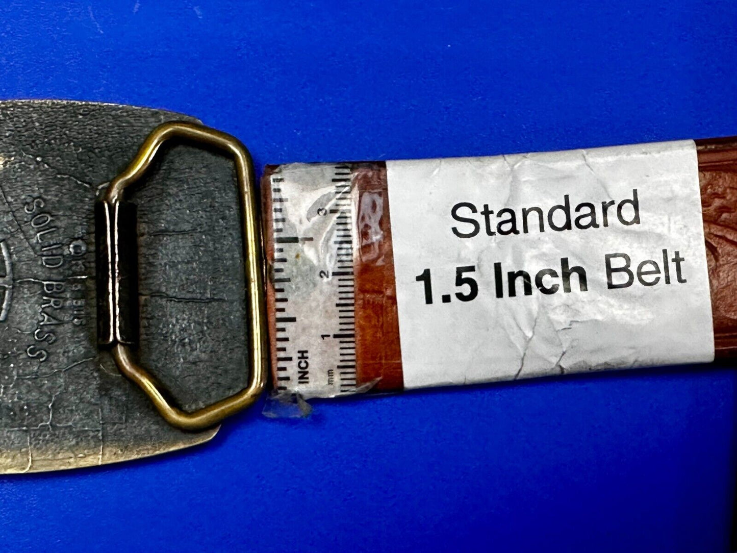 Vintage 1978 BTS Solid Brass Belt Buckle Deer Buck Running Wilderness Made USA