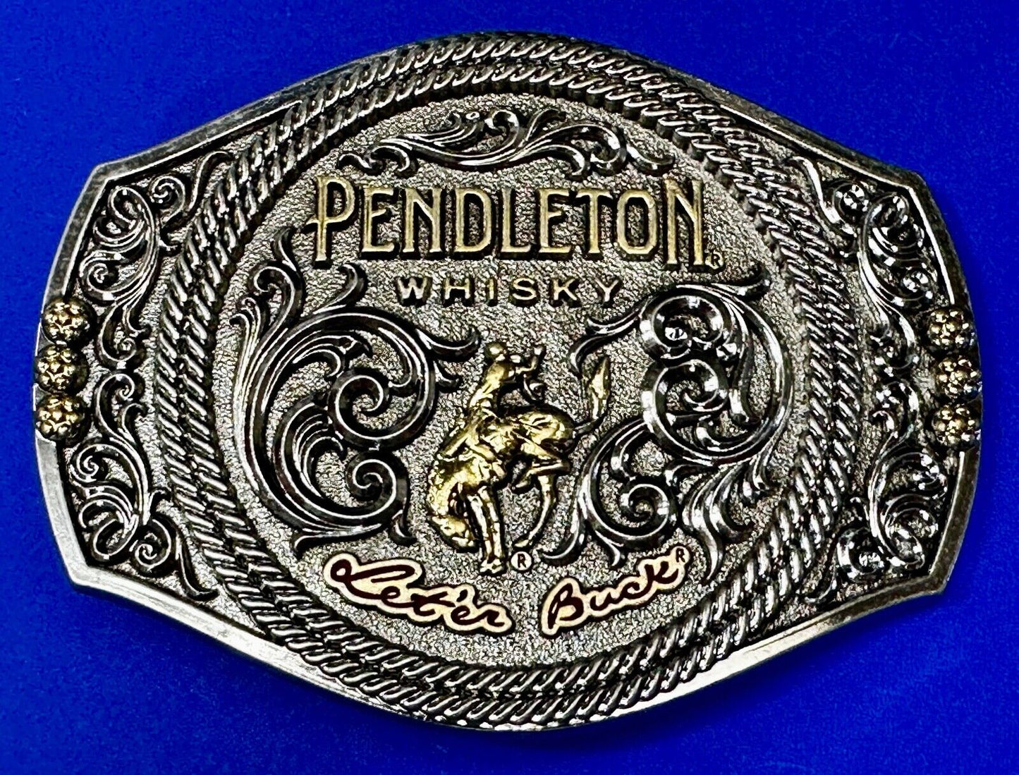 2021 PENDLETON Whisky Let'er Buck Rodeo Cowboys Montana Silversmiths Belt Buckle