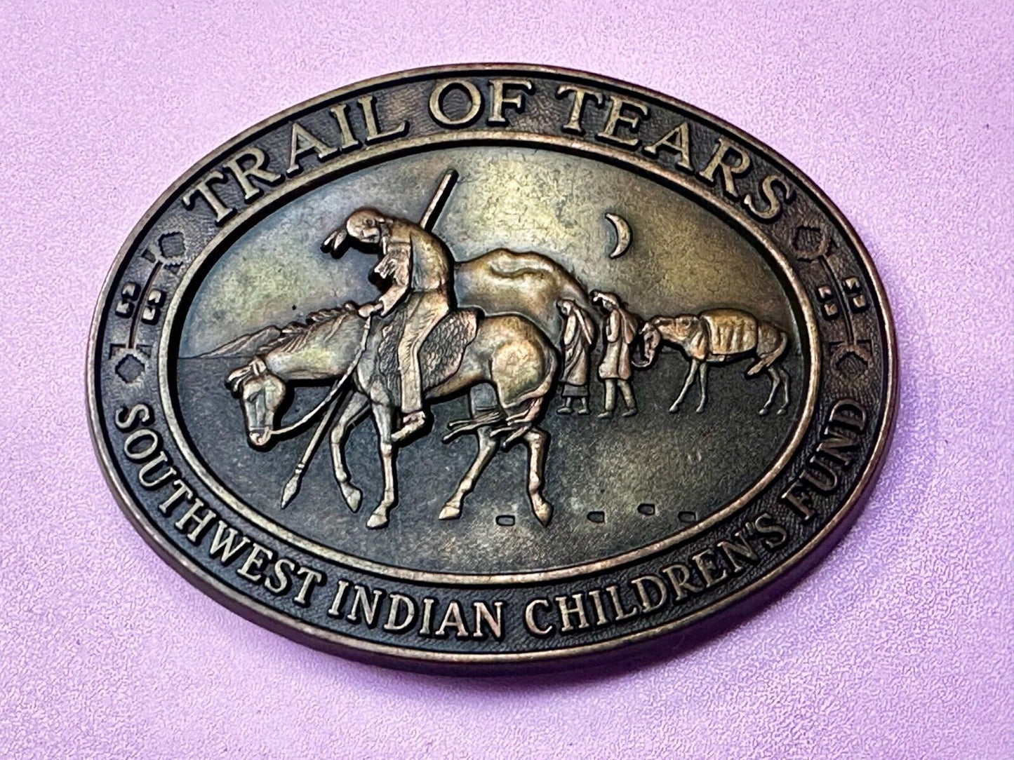 Trail of Tears Southwest Indian Children's Fund Vintage numbered Belt Buckle