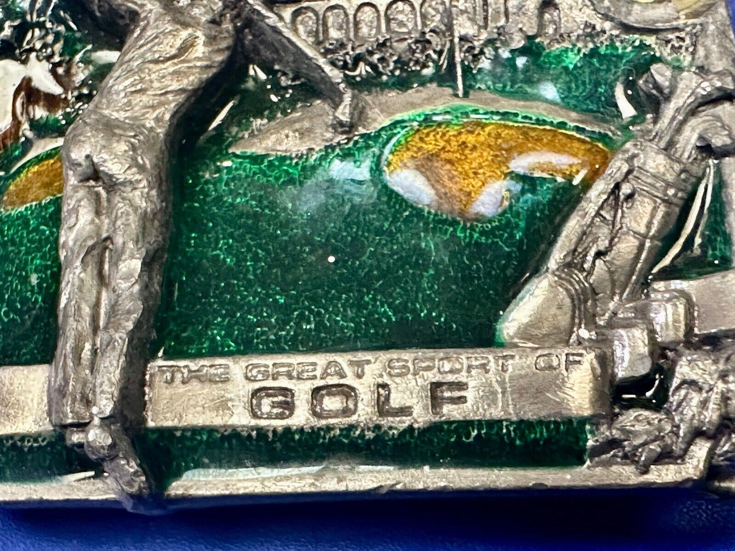 The Great Sport of Golf belt buckle - ball to the green course par handicap L-86
