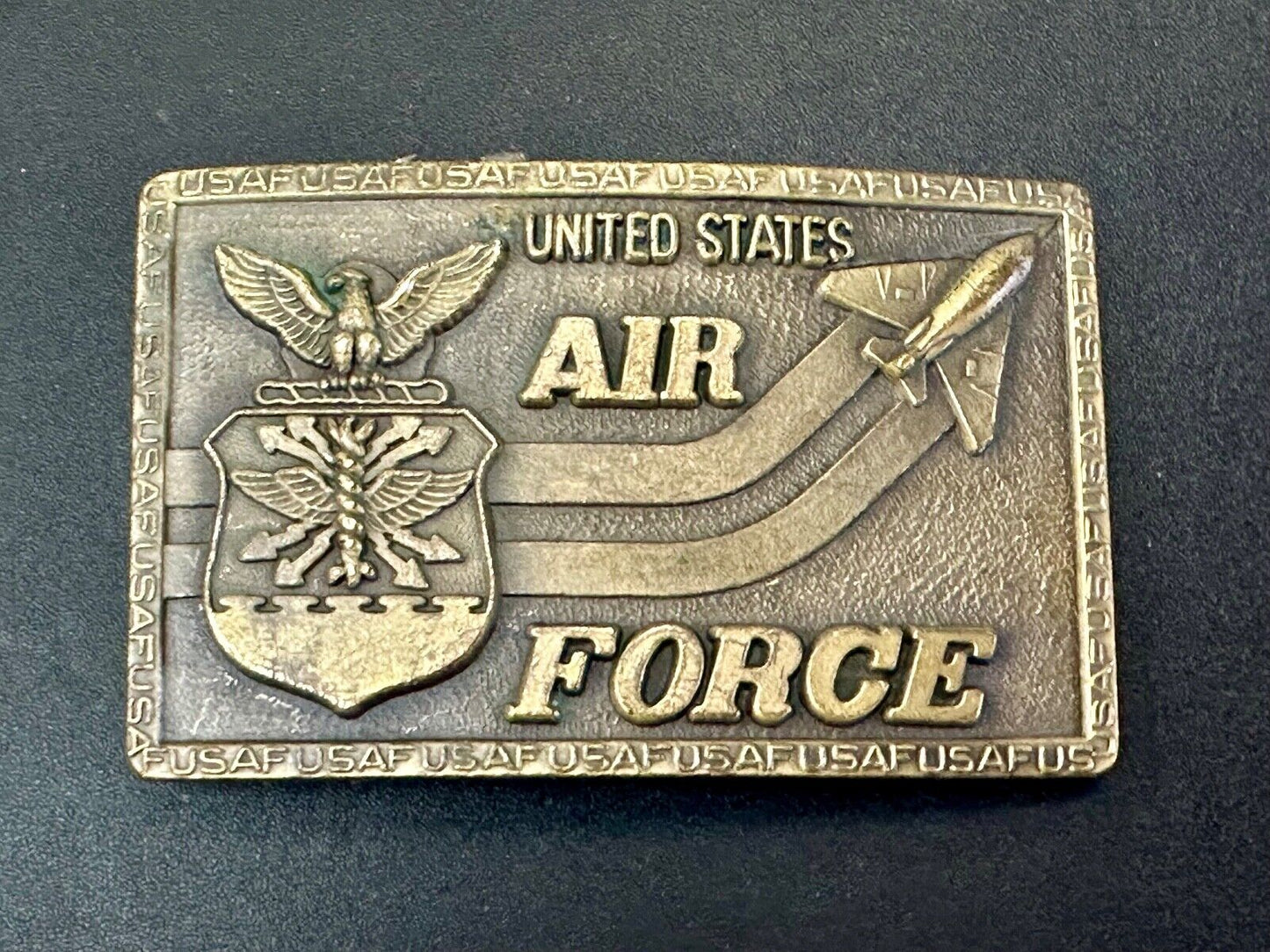 United States Air Force - Patriotic American Military brass tone belt buckle