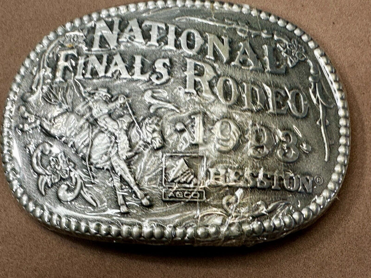 1993 Hesston National Finals Rodeo NFR Cowboys NOS Adult Size Belt Buckle