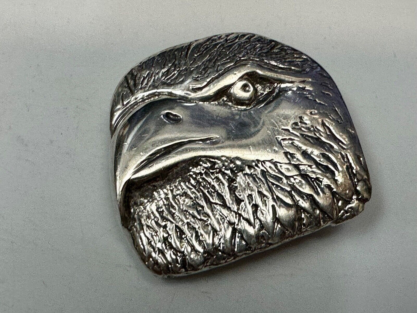 Bald Eagle Head - Patriotic America Silver Belt Buckle Artisan Made signed MH