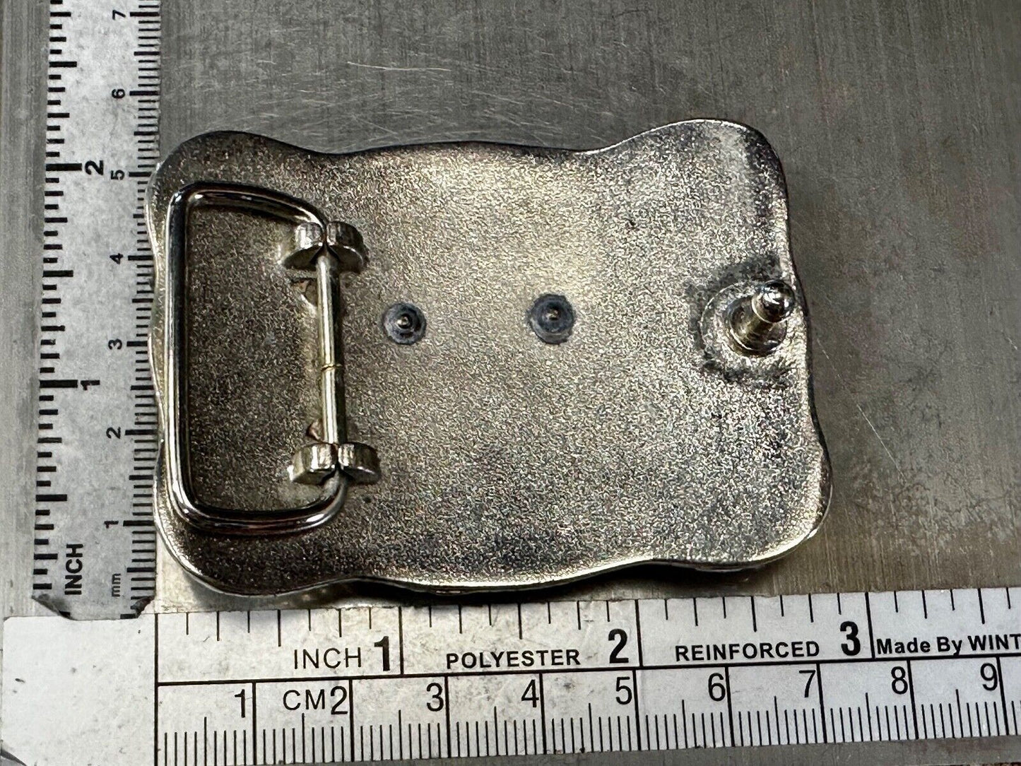 Texas Longhorn Rodeo Steer Bull Head Vintage Two Tone Small Cowgirls Belt Buckle