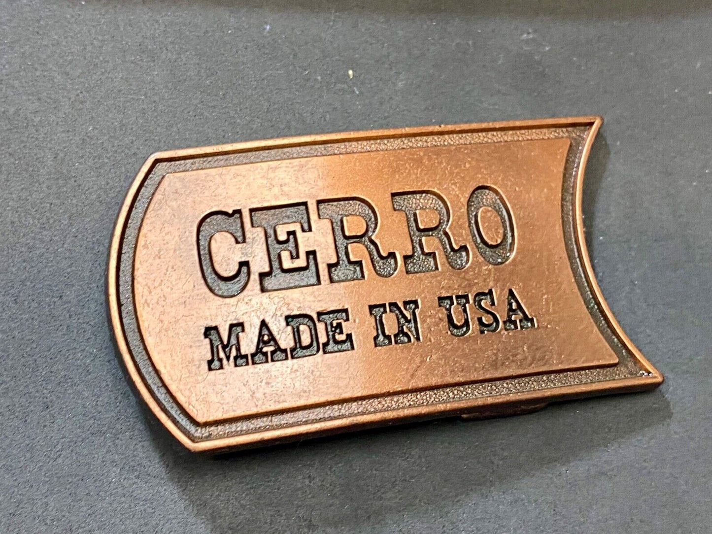 Vintage advertisement promo - Cerro, Made in USA company belt buckle