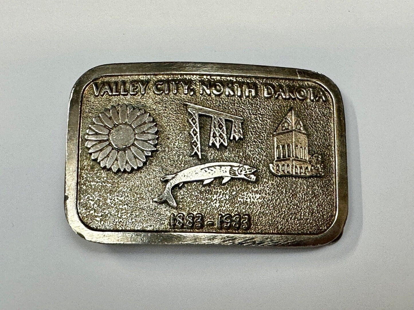 Vintage 1983 Valley City City State Commemorative North Dakota belt buckle