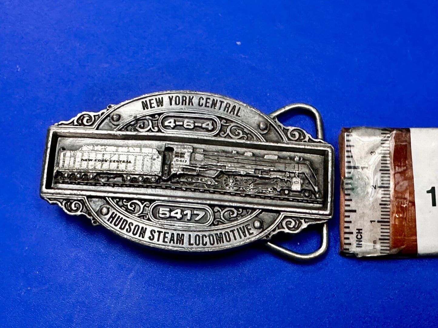1985 New York Central Hudson Steam Locomotive belt buckle Bergamot Brass Works