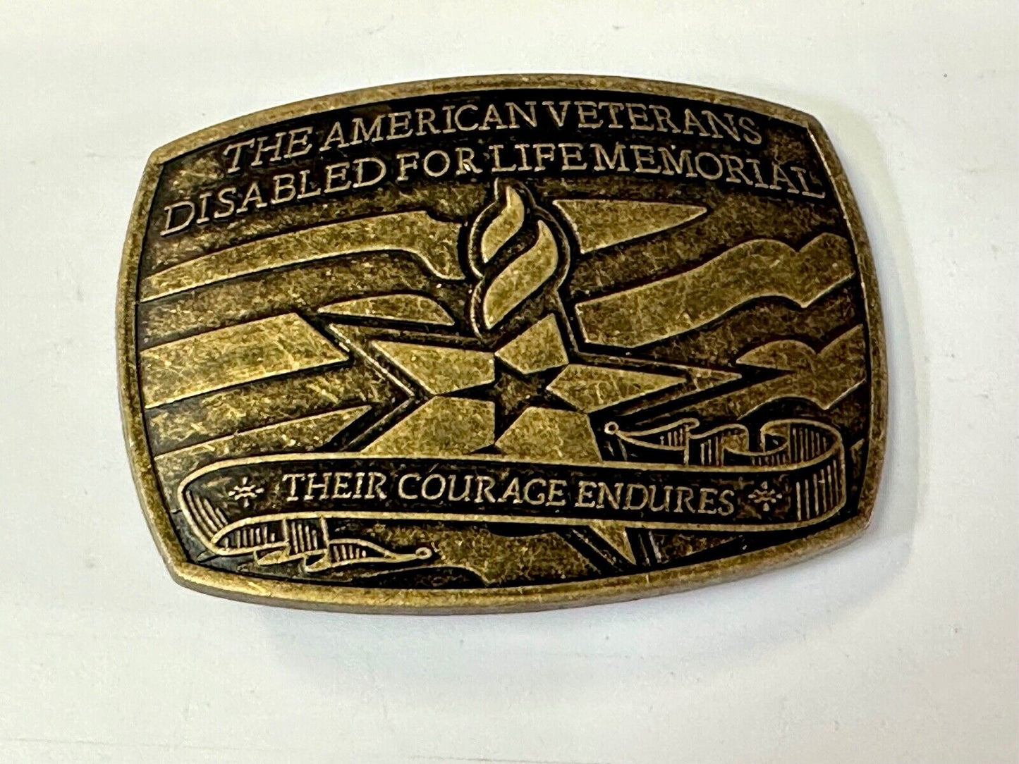 Their Courage Endures American Veterans Disabled for Life Memorial Belt Buckle