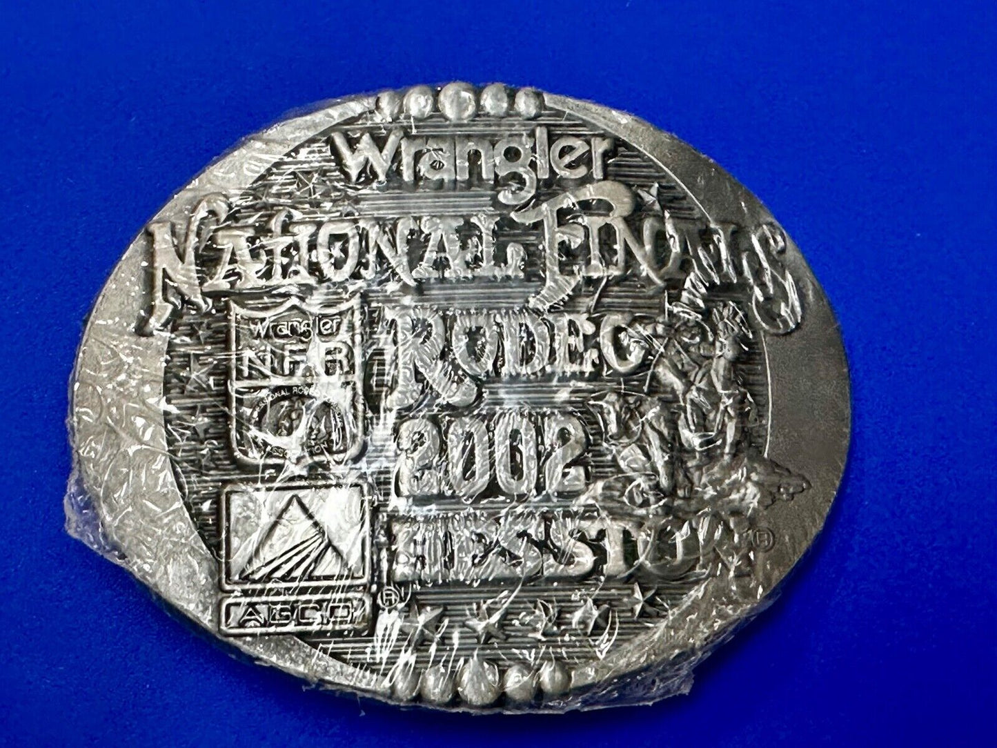 2002 ADULT SIZE NOS NATIONAL FINALS RODEO NFR NOS Montana S. S Belt Buckle