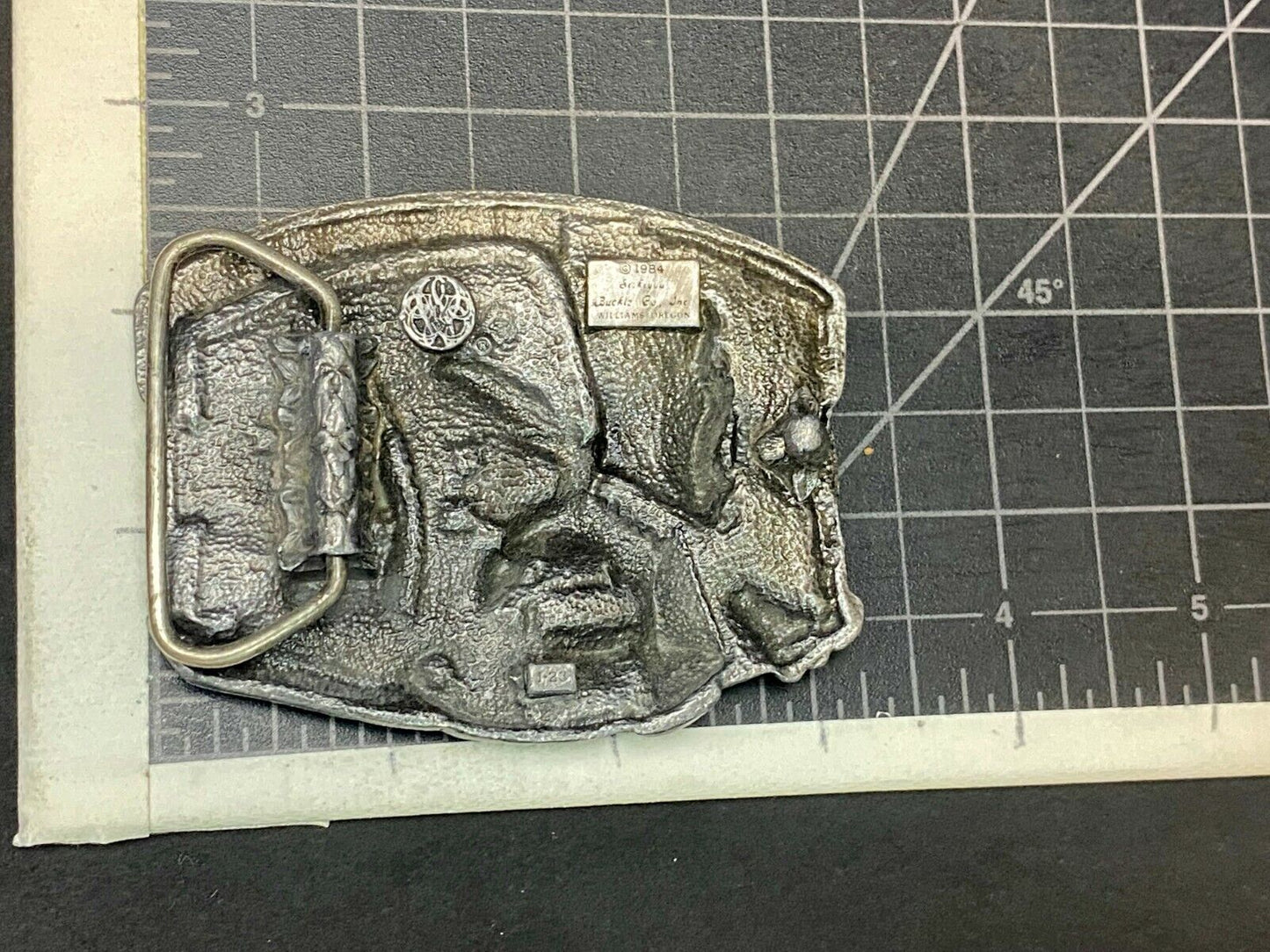 Vintage 1984 Siskiyou State Of Alaska Belt Buckle - Gold Panning, Eagle