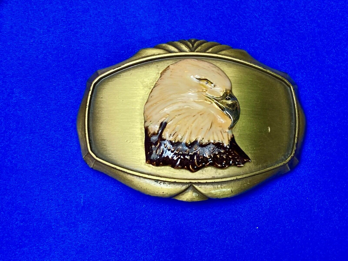 Vintage 1978 American Usa Bald Eagle Commemorative Belt Buckle By Raintree