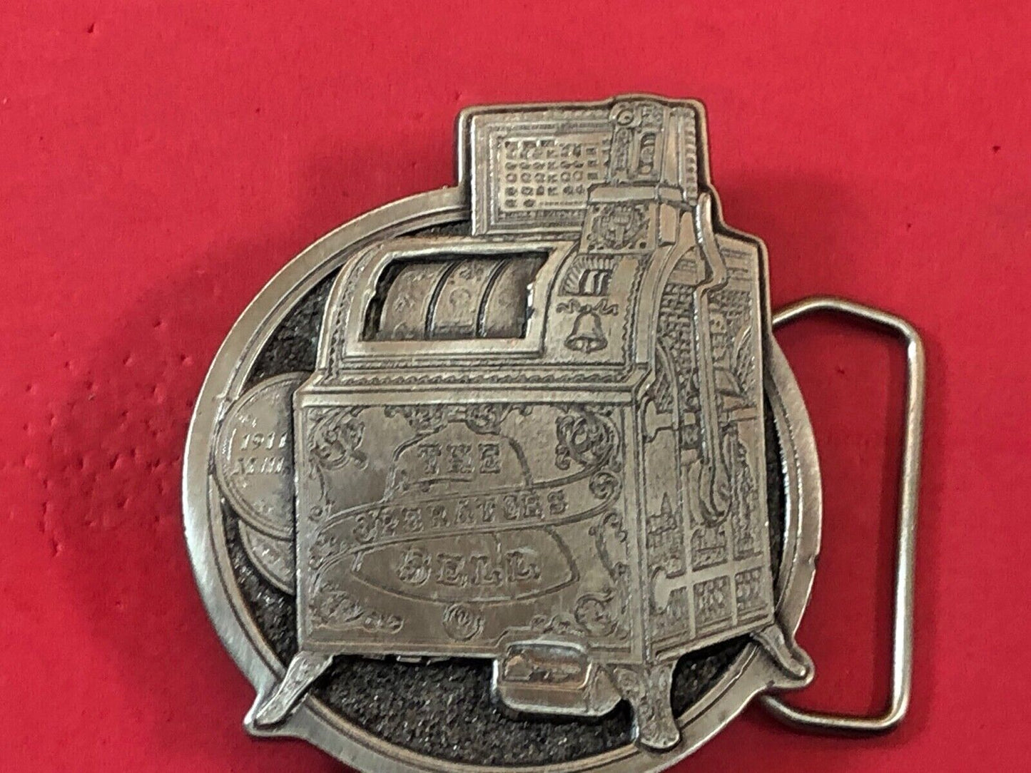 Vintage 1976 great American **MILLS ANTIQUE SLOT MACHINE** Belt Buckle