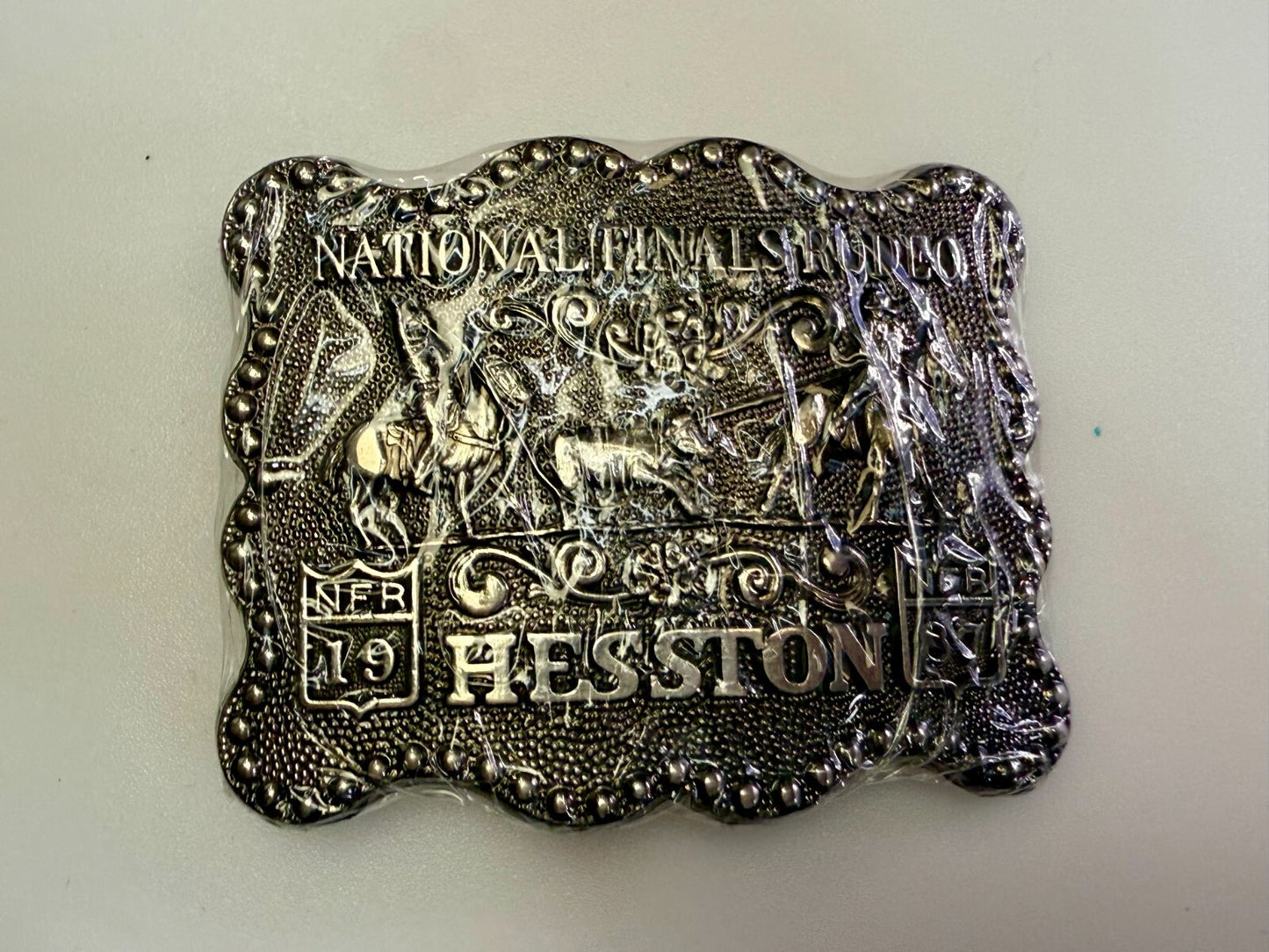 1987 Hesston NFR National Finals Rodeo Cowboys Award Design Medals Belt Buckle