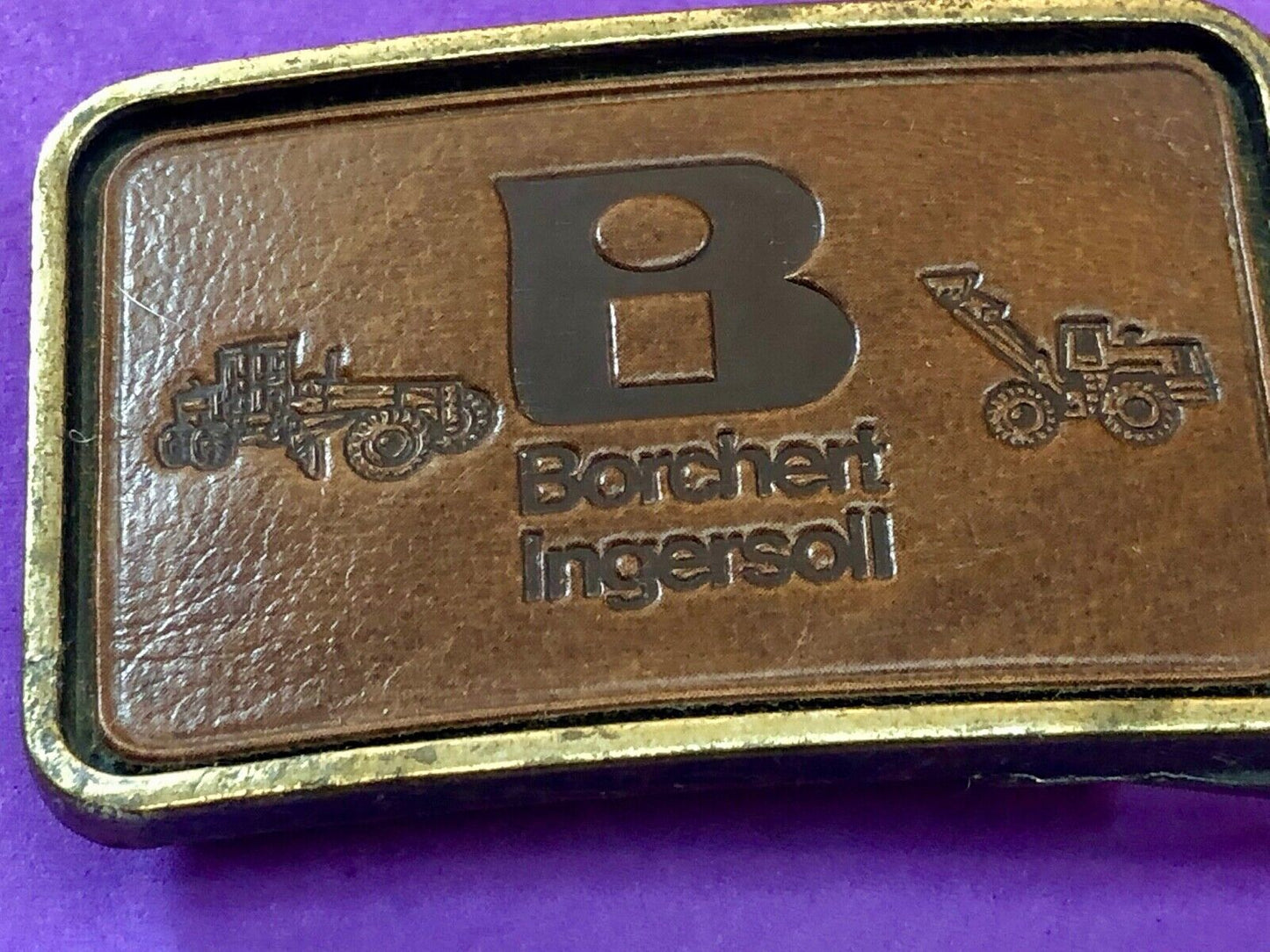 Barchent Ingersoll company logo farming? leather belt buckle