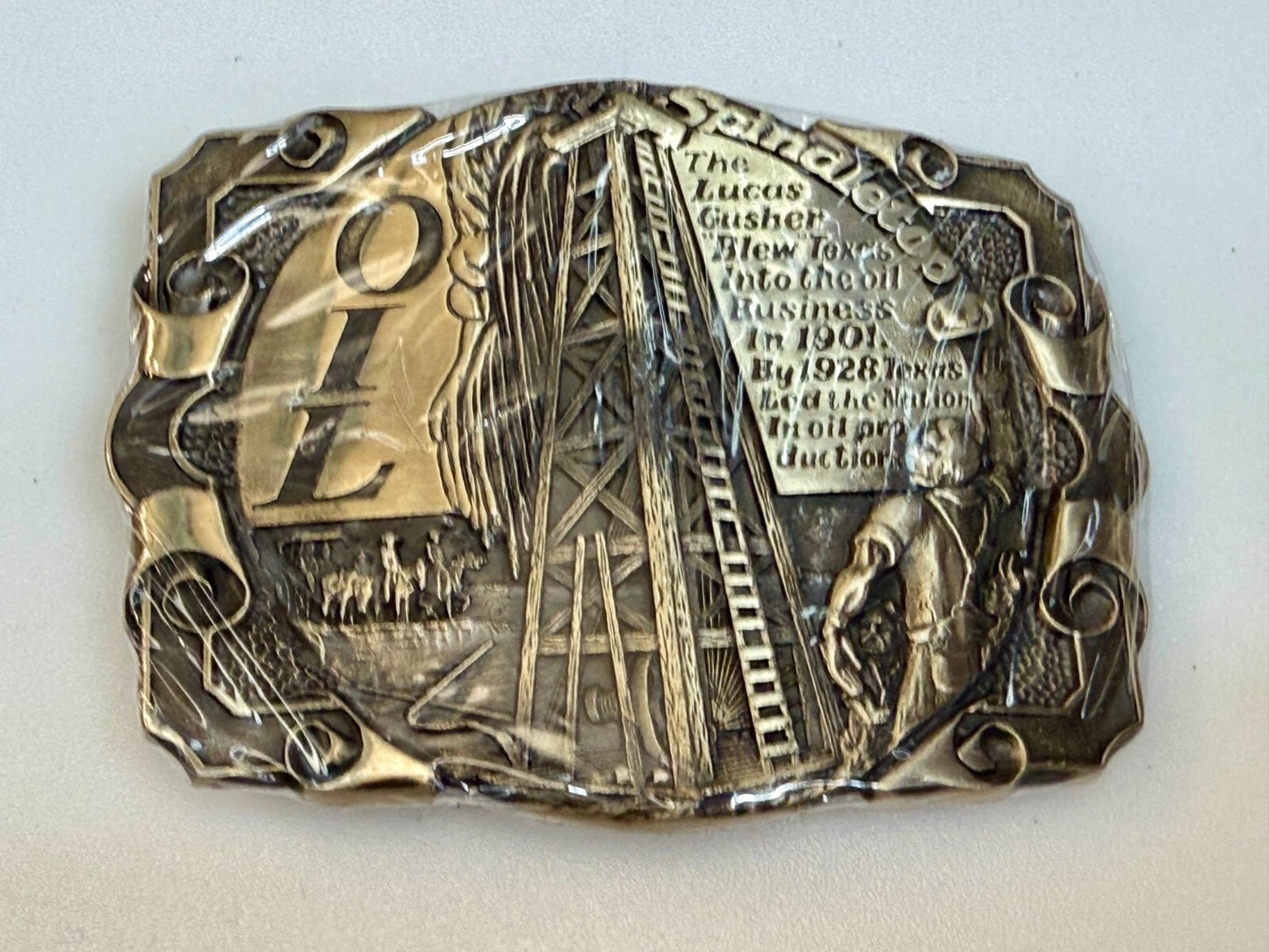 The Lucas Gusher Blew Texas Into the Oil Business 1901 -1928 Texas Belt Buckle