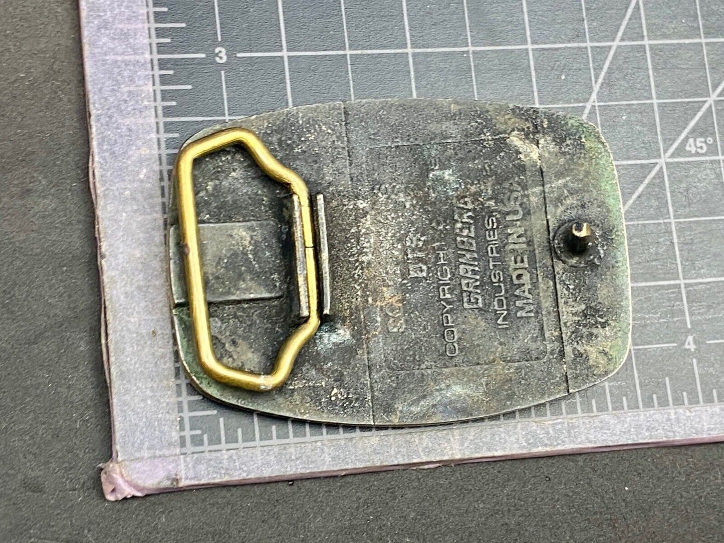 Vintage BTS GRANBERGs Industries solid brass promotional belt buckle