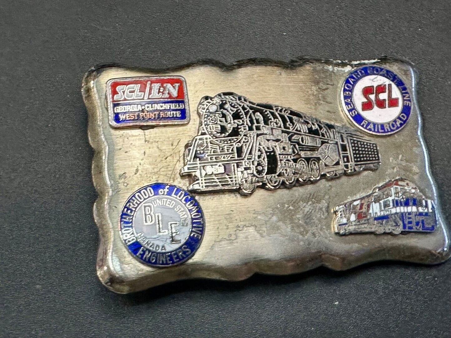 Train Collectors Multi Style Company silver tone belt buckle