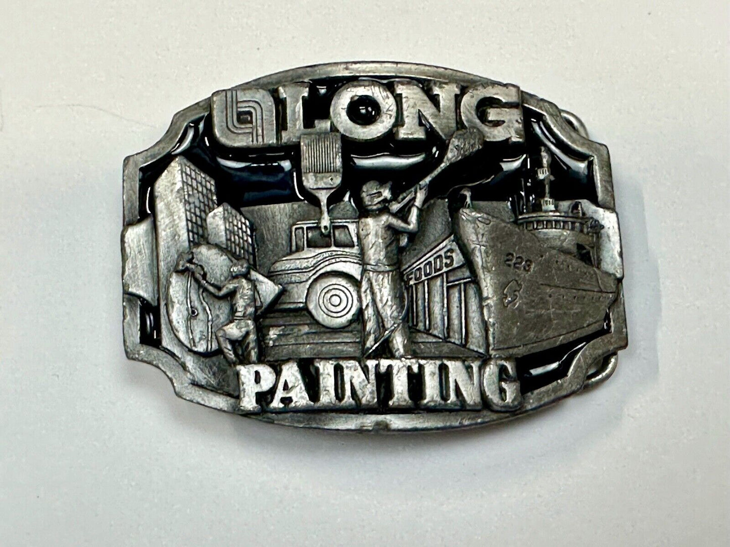 Vintage 1989 LONG painting - Neat Clean Finishing belt buckle