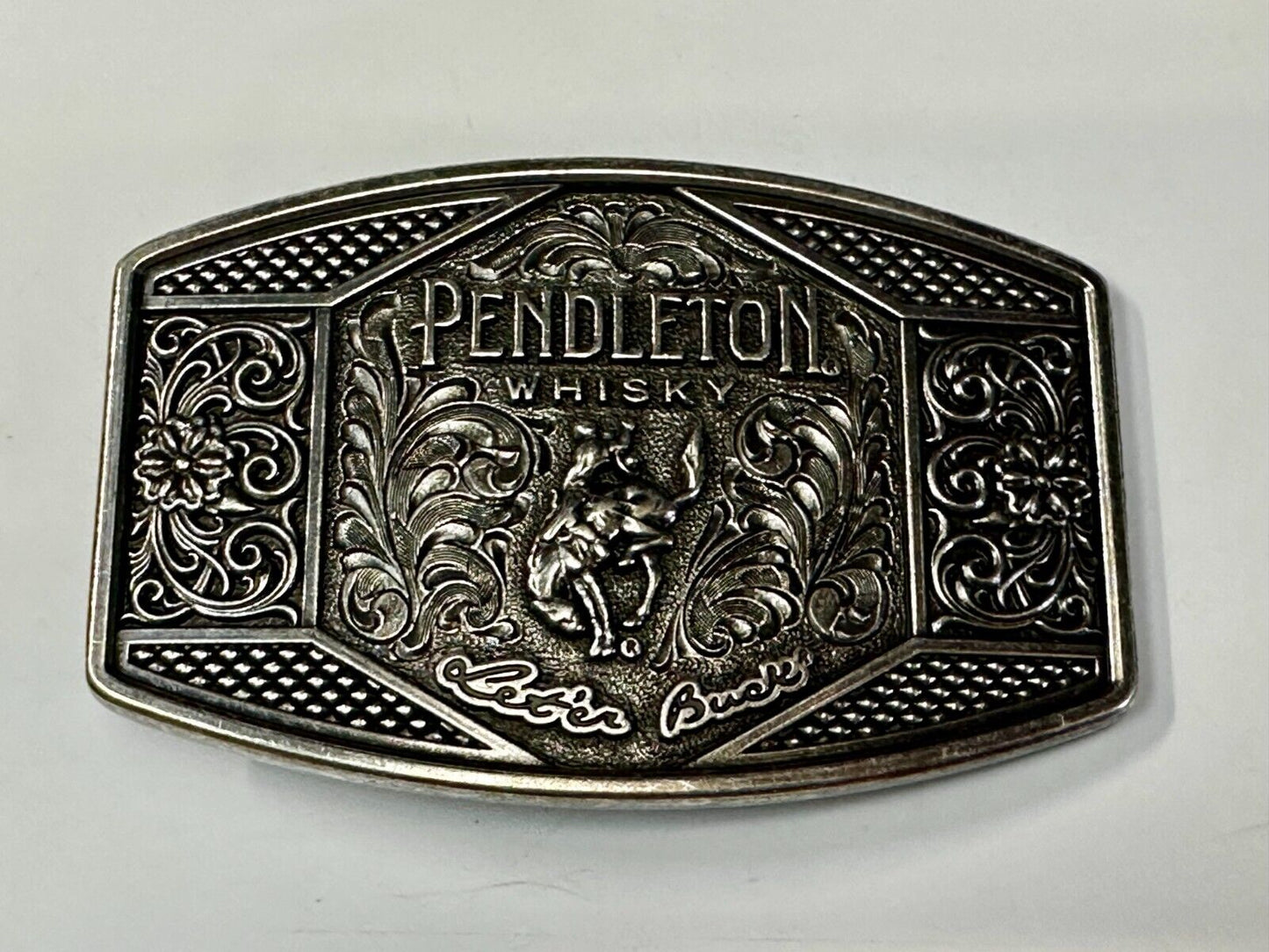 2022 Pendleton Whiskey Let'er Buck Rodeo Cowboy Montana Silversmiths Belt Buckle