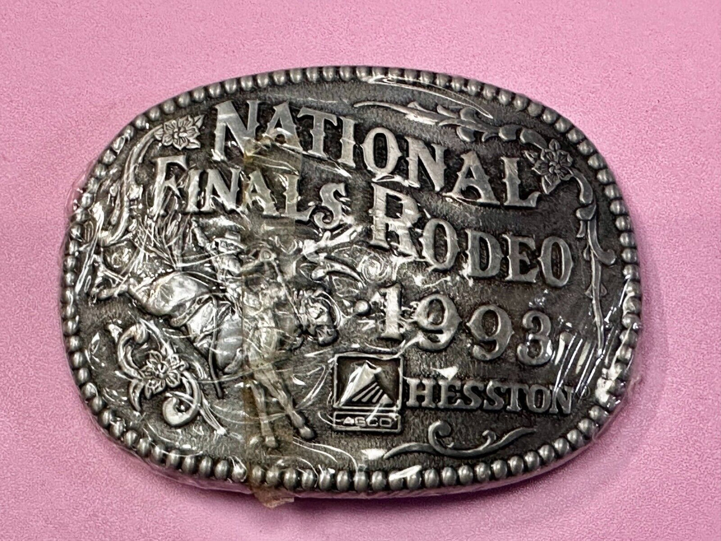 1993 Hesston National Finals Rodeo NFR Cowboys Adult Size NOS Belt Buckle by ADM