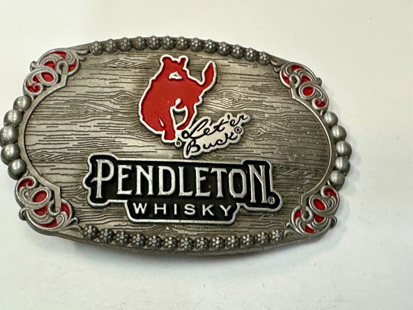 2023 Pendleton Whisky Let'er Buck Montana Silversmith Rodeo Cowboys Belt Buckle