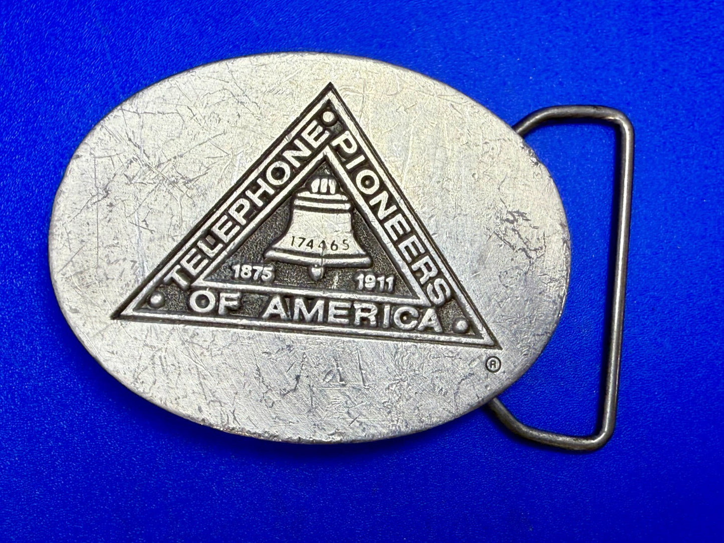 Telephone Pioneers of America Silver Color Commemorative Belt Buckle