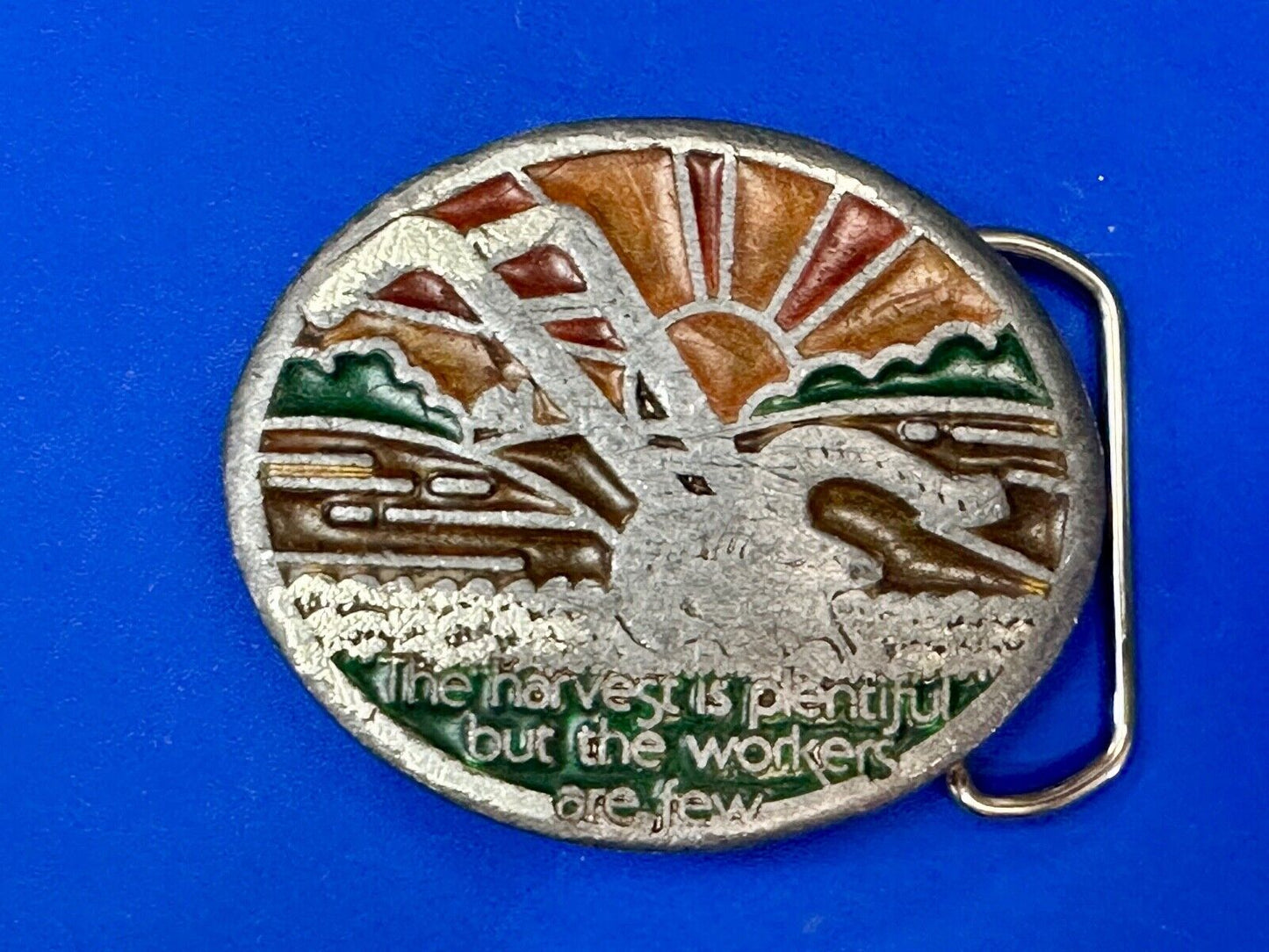 The Harvest is plentiful but the workers are few Farming belt buckle