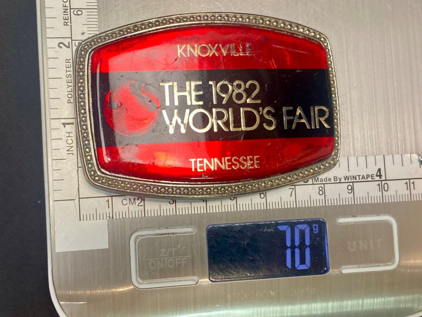 The 1982 Worlds Fair. - Knoxville Tn Tennessee Belt Buckle Sunsphere