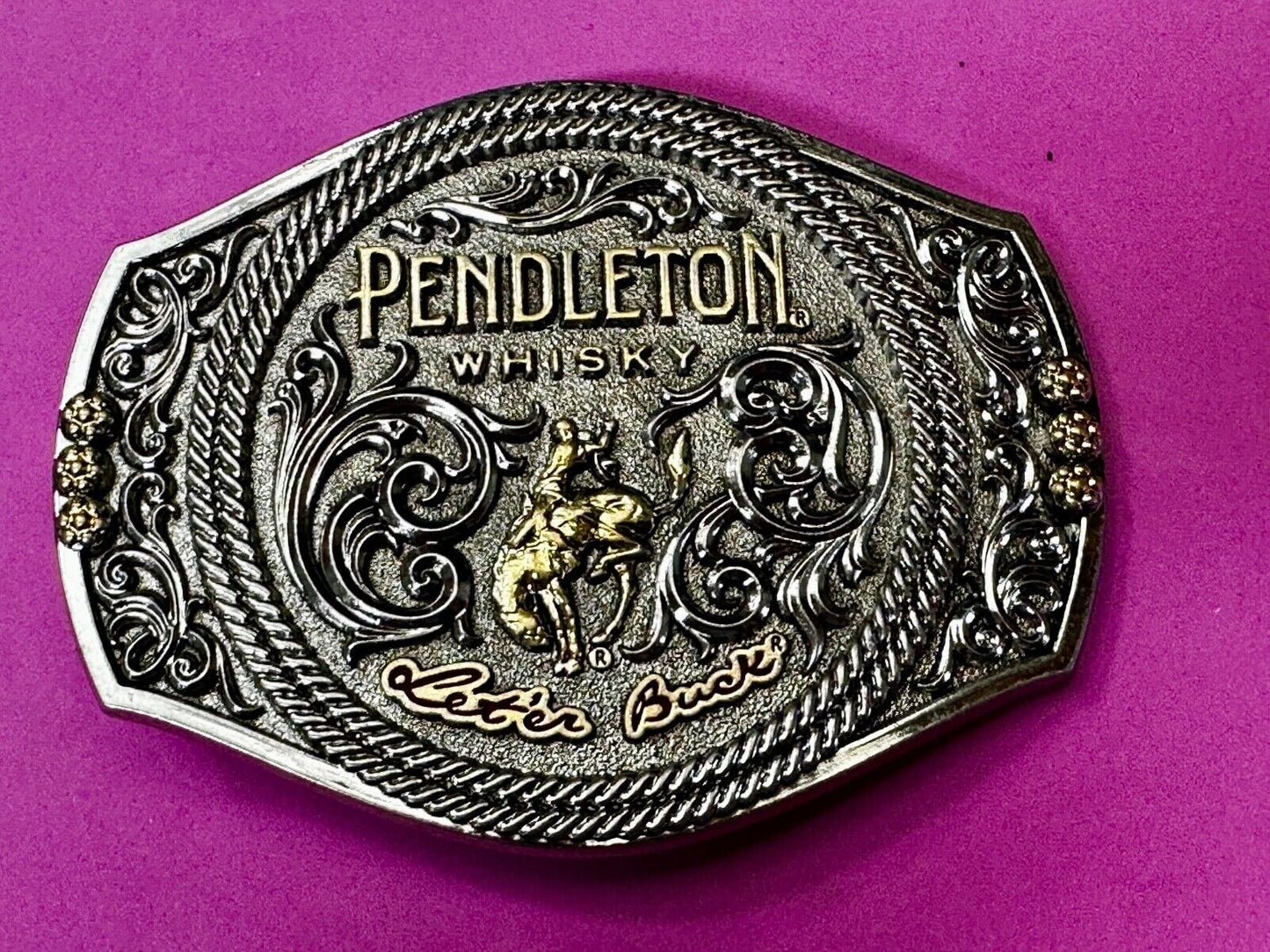2021 PENDLETON Whisky Let'er Buck Rodeo Cowboys Montana Silversmiths Belt Buckle