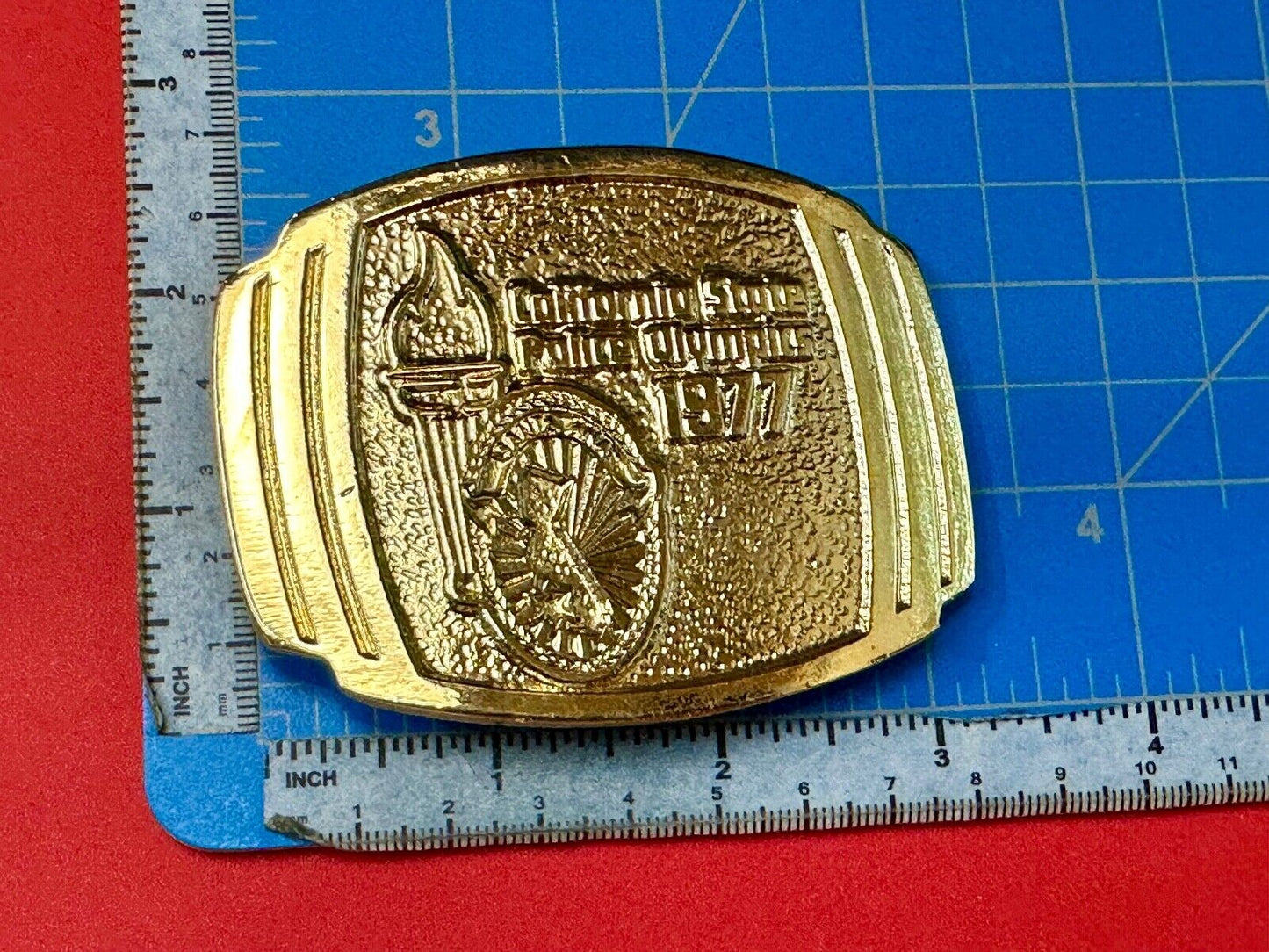 Vintage California State Police Olympics 1977 belt buckle