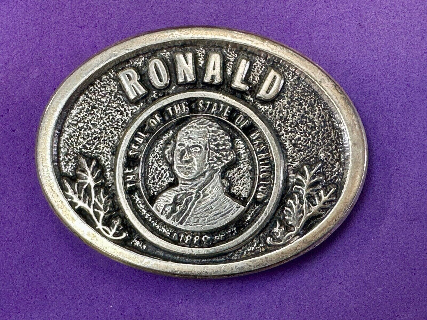 The Seal of the State of Washington Ronald Vtg 1889 belt buckle Art Collectibles