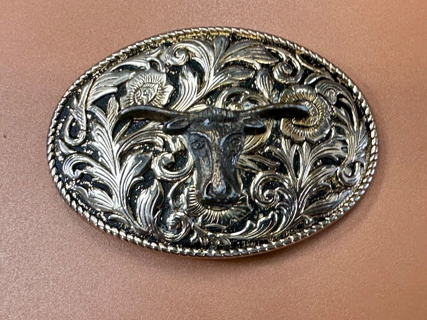 The Longhorn cow steer - cowboys cowgirls western Vintage belt buckle to restore