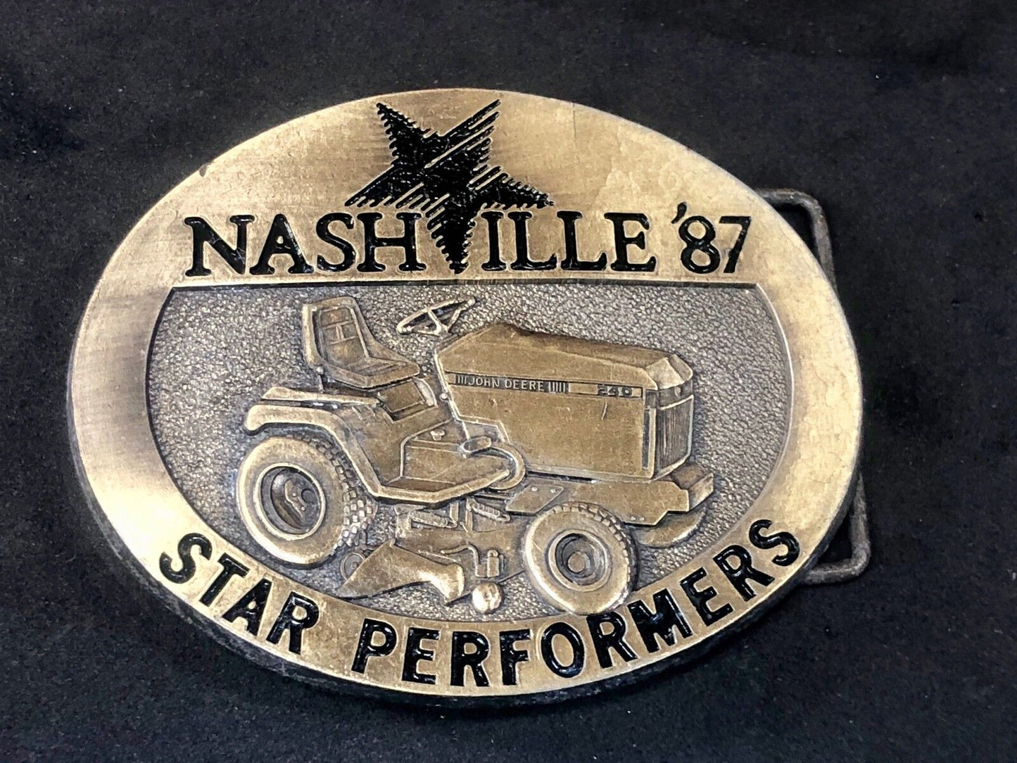 Vintage 1987 NASHVILLE John Deere Lawn Tractors Star Performers Belt Buckle