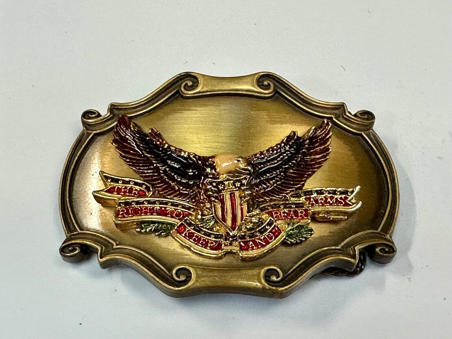 The Right keep & bear arms patriotic 2nd amendment eagle Rraintree belt buckle