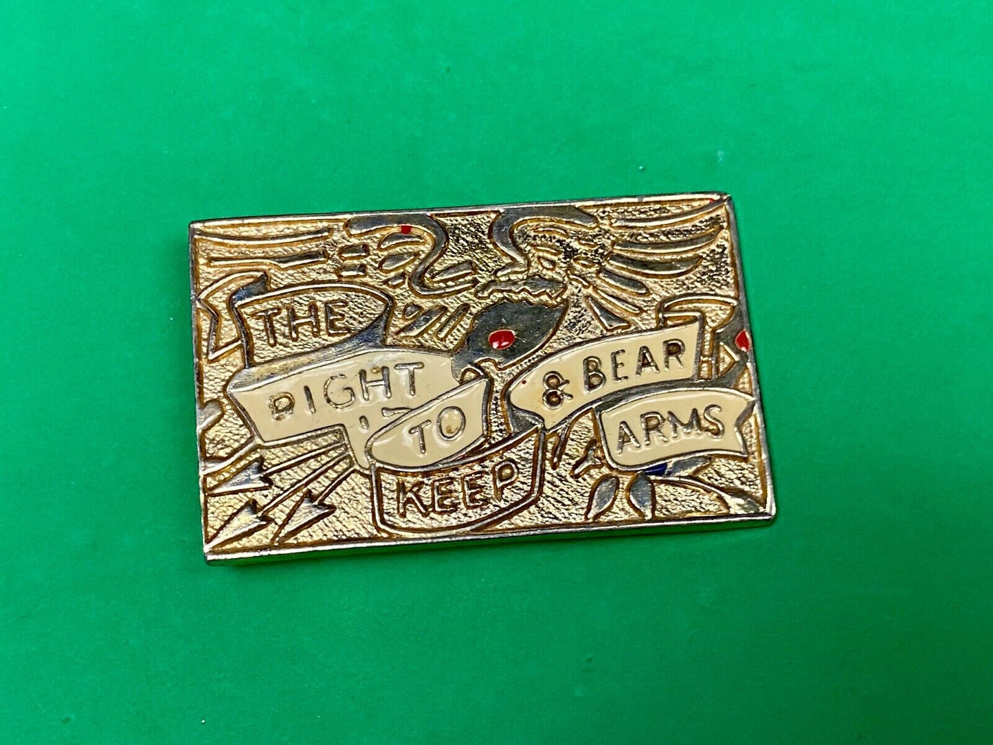 The Right To Keep And Bear Arms Gold Tone Second Amendment Belt Buckle